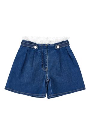 shorts denim con dettagli in pizzo PHILOSOPHY KIDS | I9G40070790062